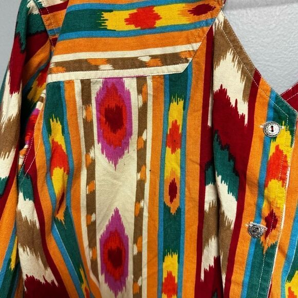 Rodeo Western Vintage wear shirt size Medium M Aztec bohemian women’s open back - Picture 5 of 5